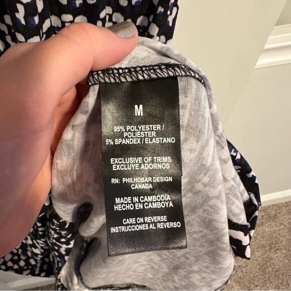 Nicole Miller Black Printed Mini Dress Medium - Picture 6 of 7